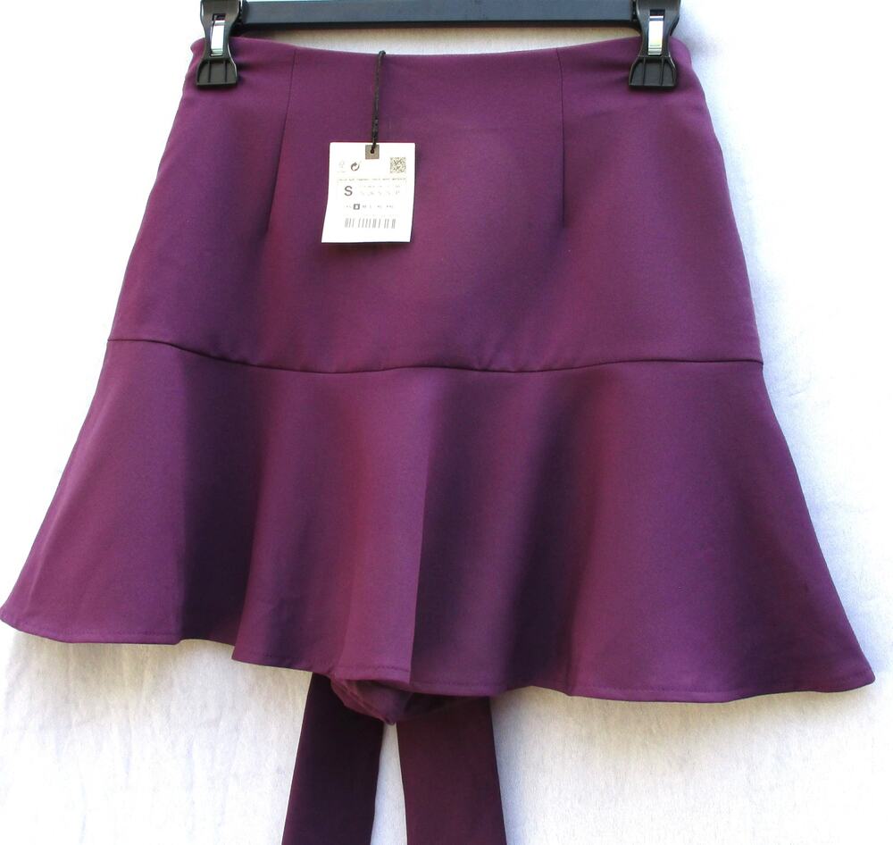 Nwt ZARA Purple Swing Mini Skort Women's Size S